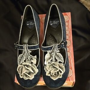 Hot Chocolate Design Blue Rose Mary Jane Shoes